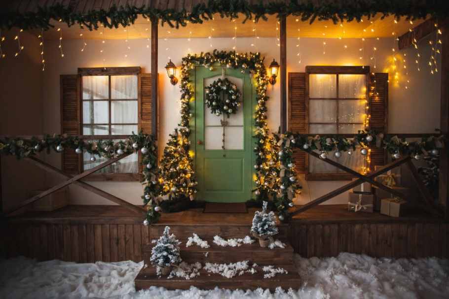 Новогодний декор загородного дома
