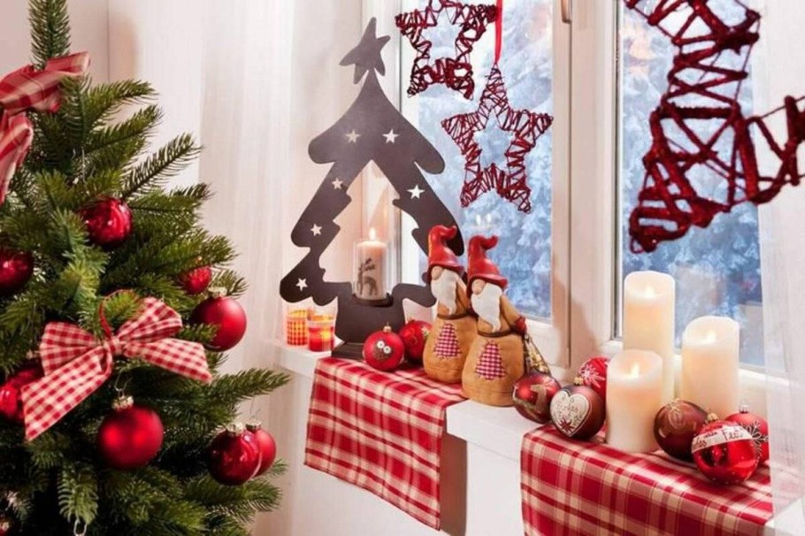 Декор на подоконнике к новому году
