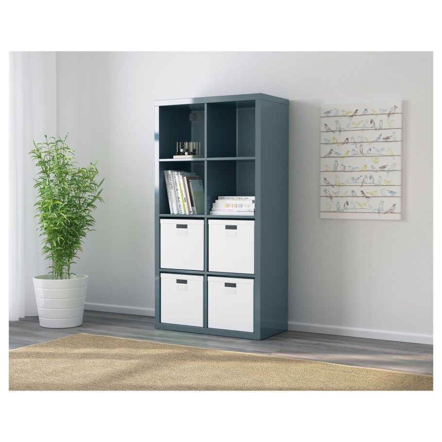 Kallax каллакс стеллаж, серый/под дерево77x147 см 7 999 ₽