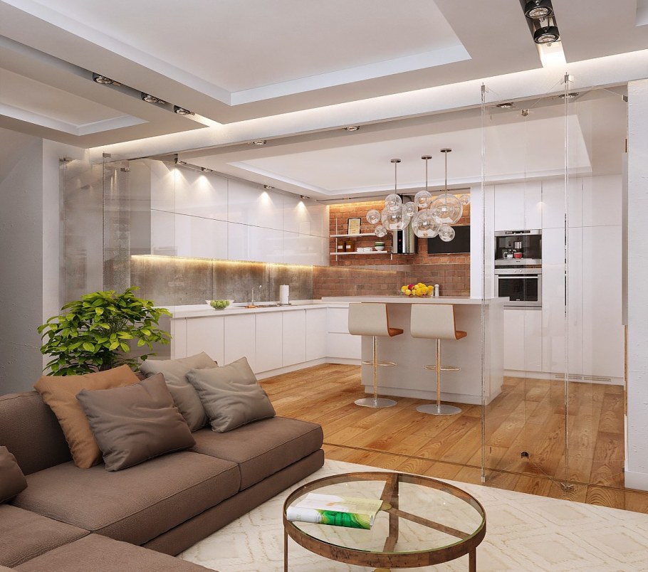 Кухня-гостиная 20 кв.м евродвушка