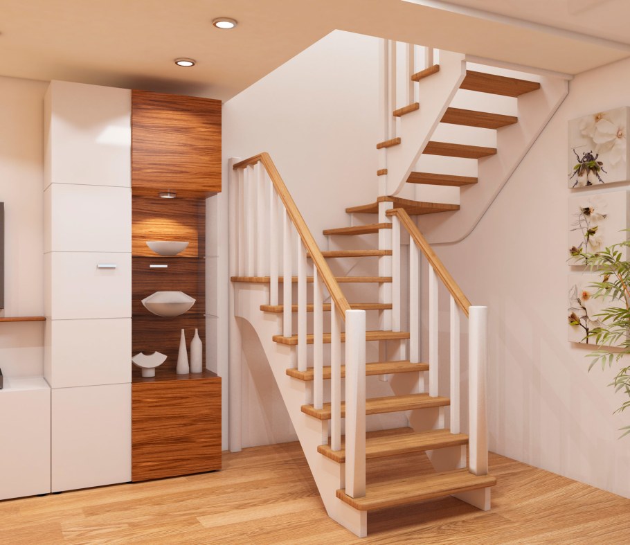 Лестница деревянная к004м