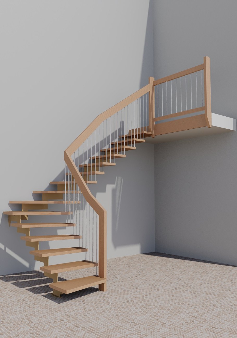 Одномаршевая лестница на 2 этаж