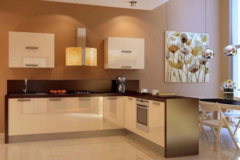 Бежевые кухонные гарнитуры