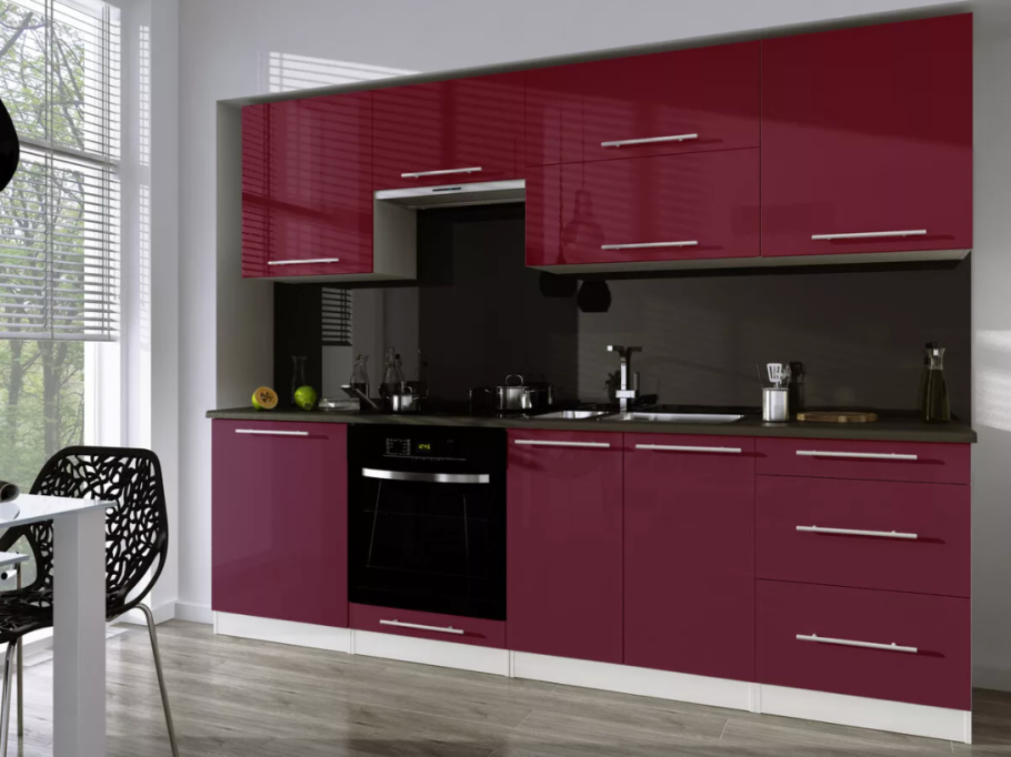 Бордовый кухонный гарнитур