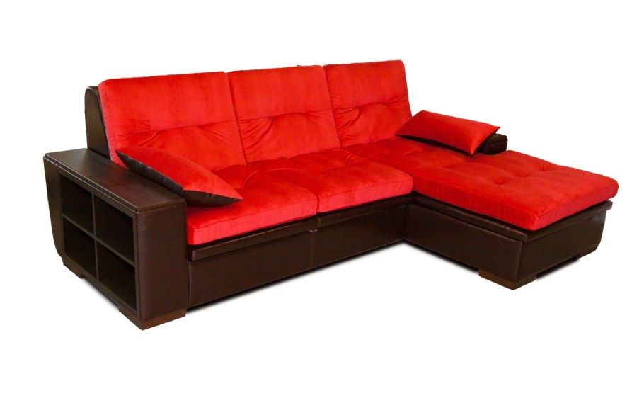 Красный угловой диван