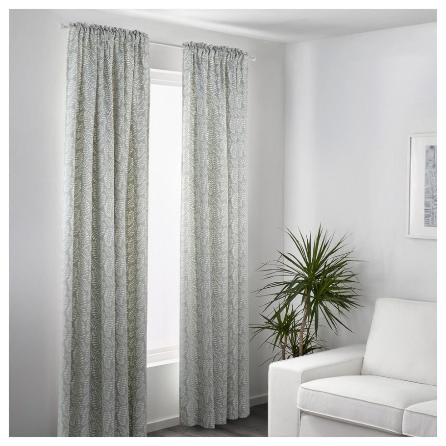 Шторы ТИБАСТ икеа зеленые