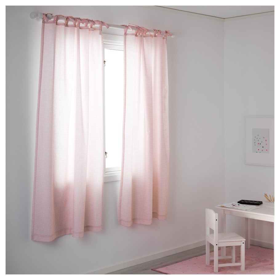 Гардины икеа розовые
