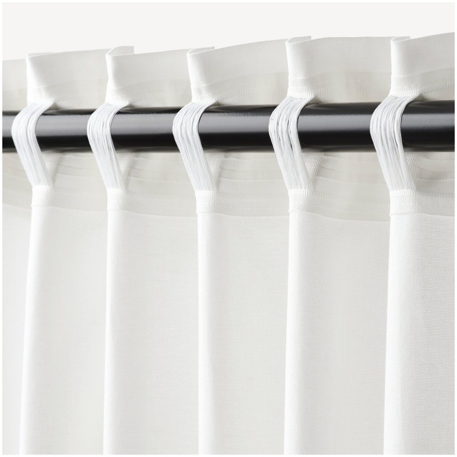 Гардины икеа фьедермотт на ленте, 145х300 см, 2 шт., белый/серо-зеленый