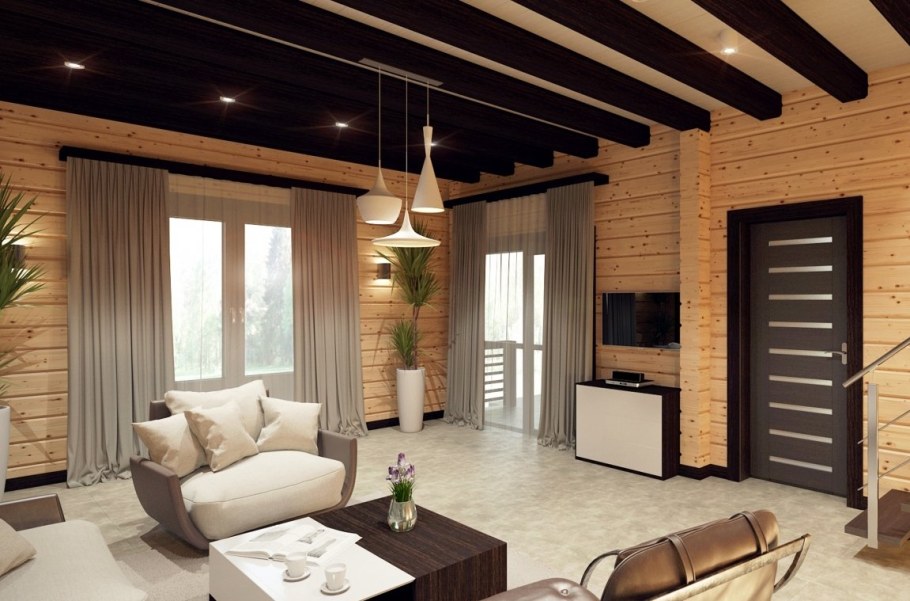 Интерьер в деревянном доме