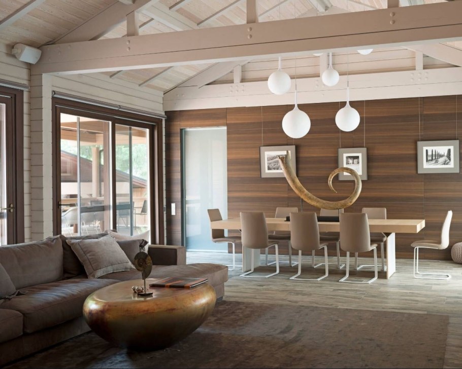 Современный деревянный интерьер