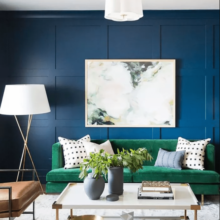 Сине-зелёный цвет в интерьере