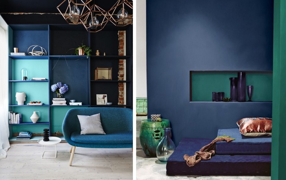 Синий цвет в интерьере