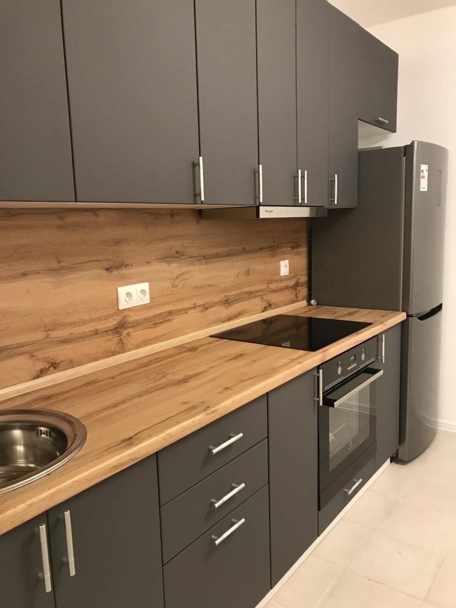 Кухня дуб Вотан и серый графит
