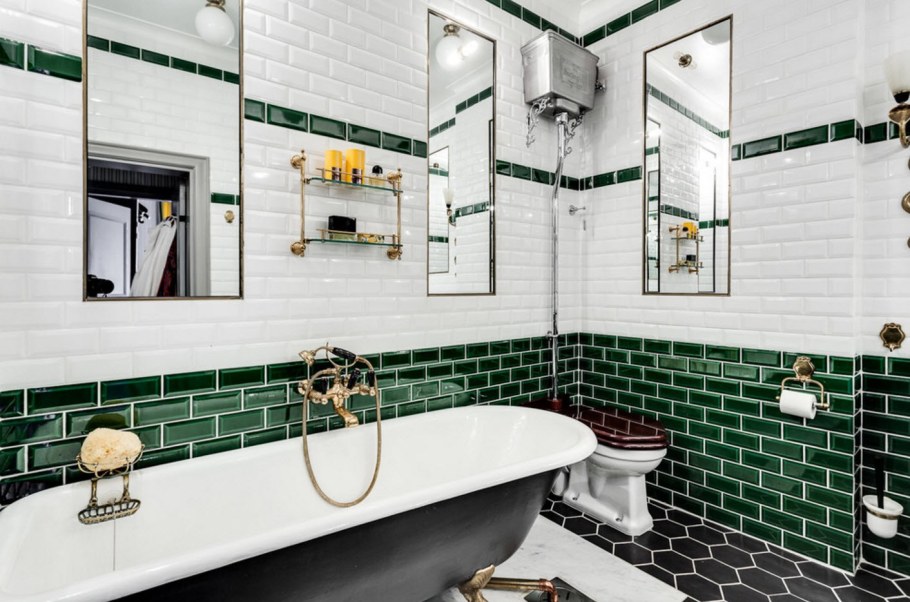 Плитка кабанчик изумрудного цвета