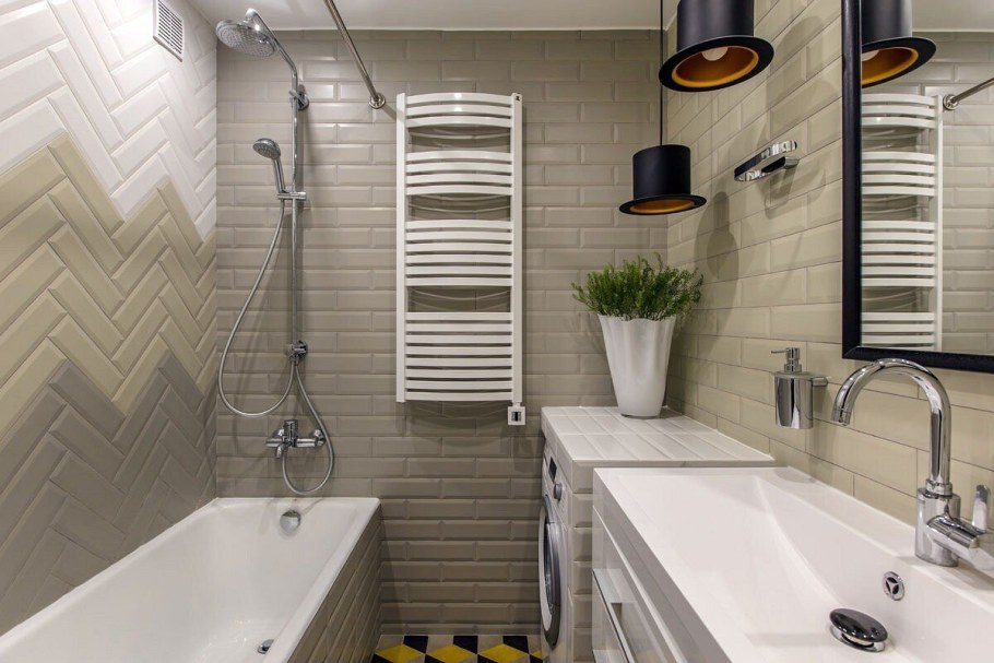 Ванна с плиткой кабанчик