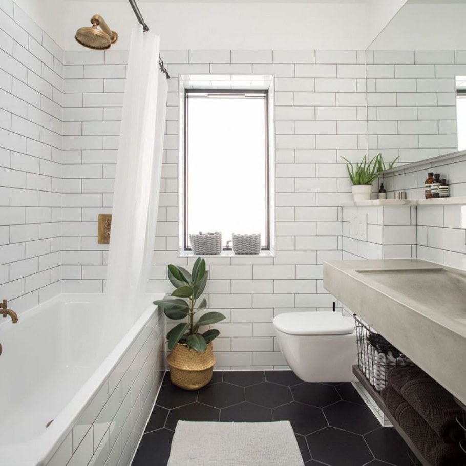 Плитка кабанчик в ванной