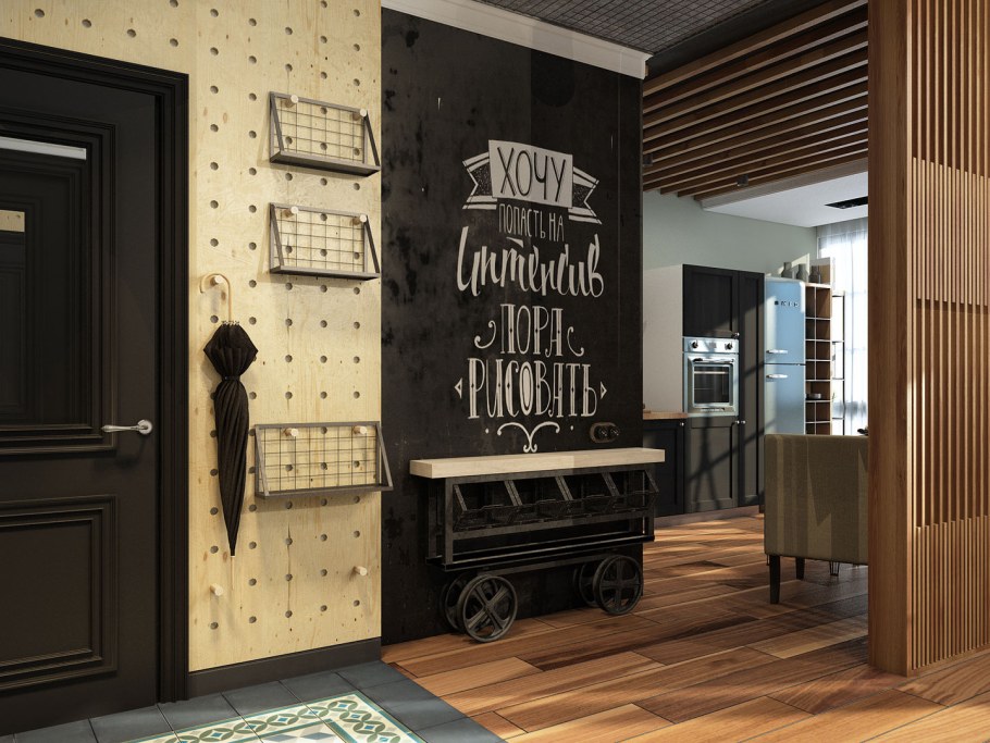 Коридор в Индустриальном стиле