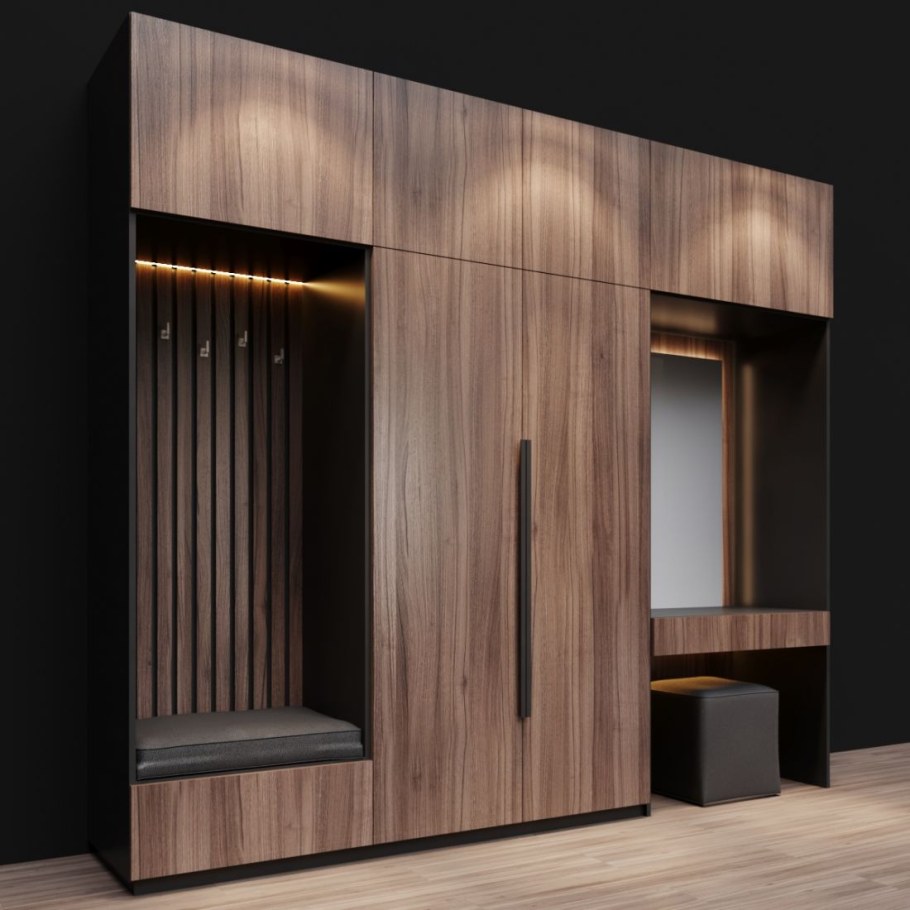 Прихожая черное стекло