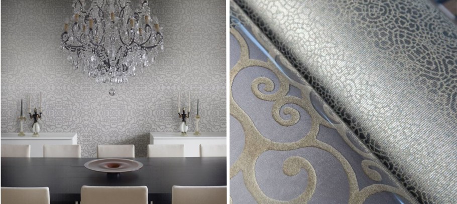 Флоковые обои в интерьере