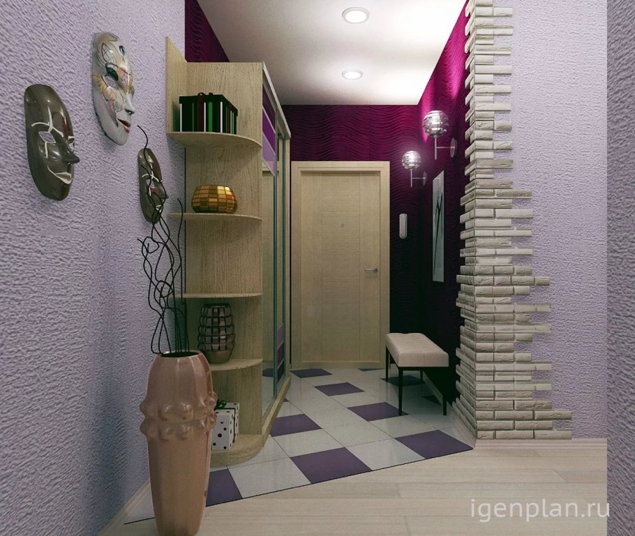 Прихожая в лавандовом цвете