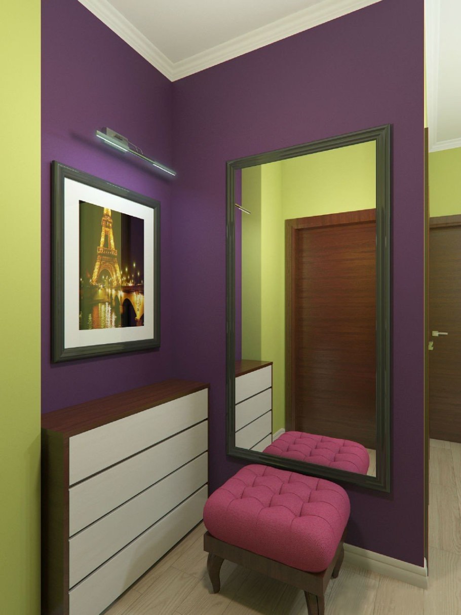 Прихожая в сиреневых тонах