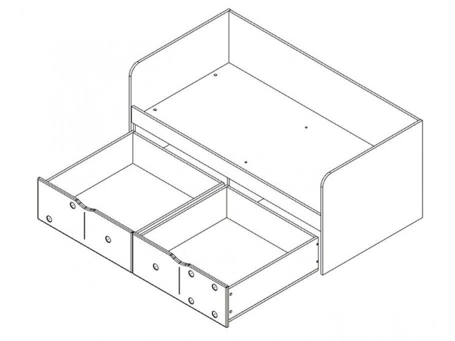 Детская кровать с выдвижными ящиками Размеры