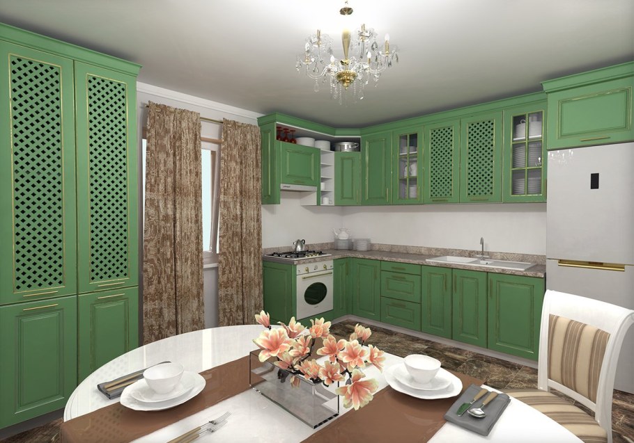 Кухня Велес изумруд