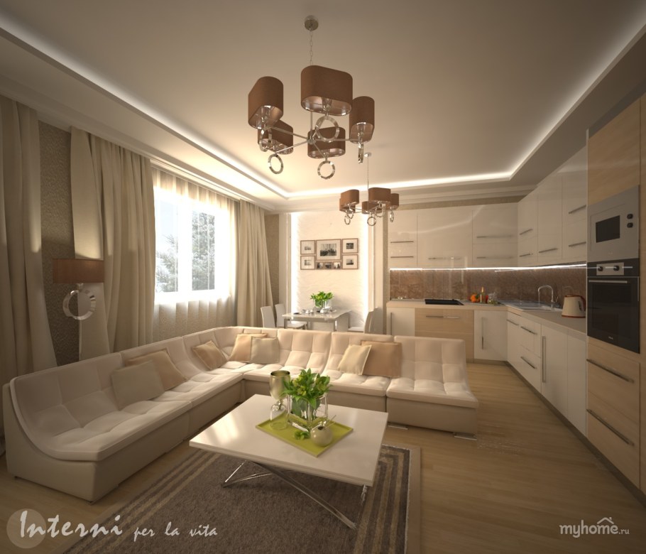 Кухня-гостиная в частном доме