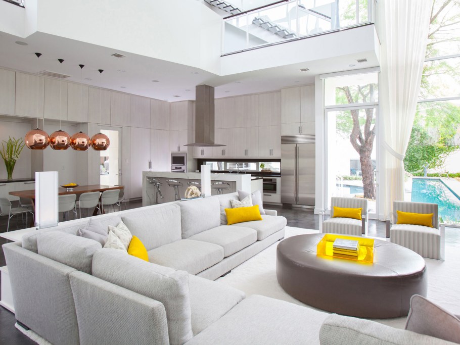 Стильная современная кухня гостиная