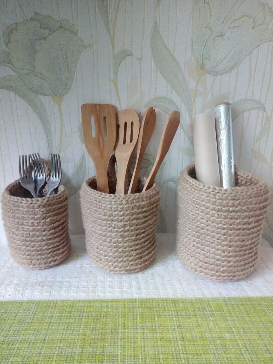 Джутовые корзины в интерьере