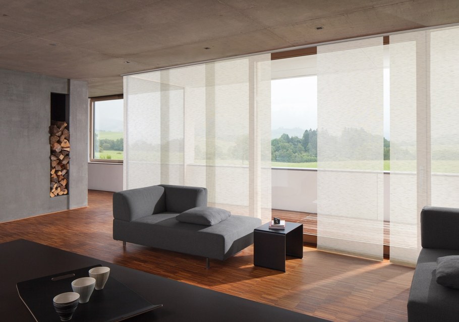 Шторы в стиле минимализма в интерьере