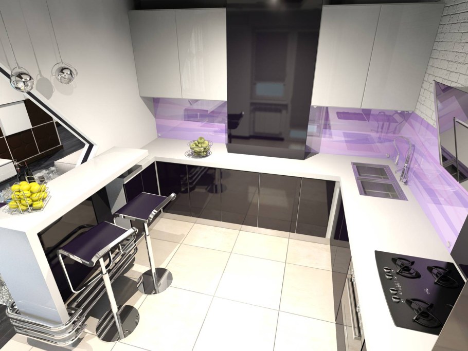 П-образные кухни для маленькой кухни