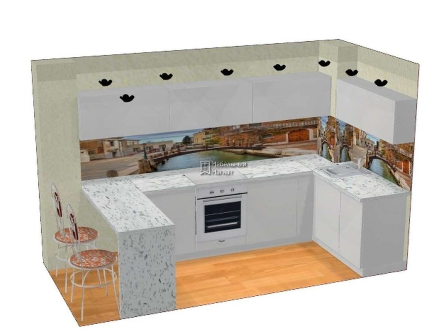 Проект кухни п образной