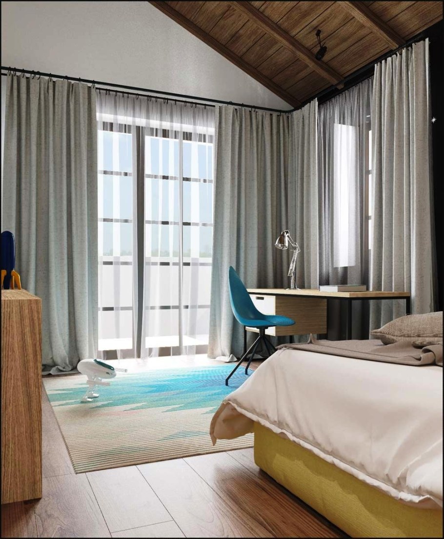 Спальня с панорамными окнами