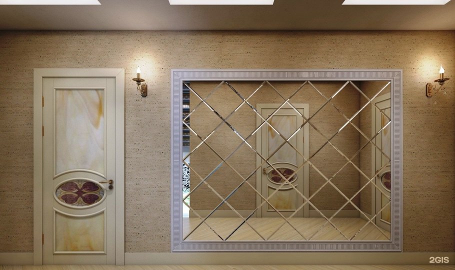 Зеркало с ромбами с фацетом