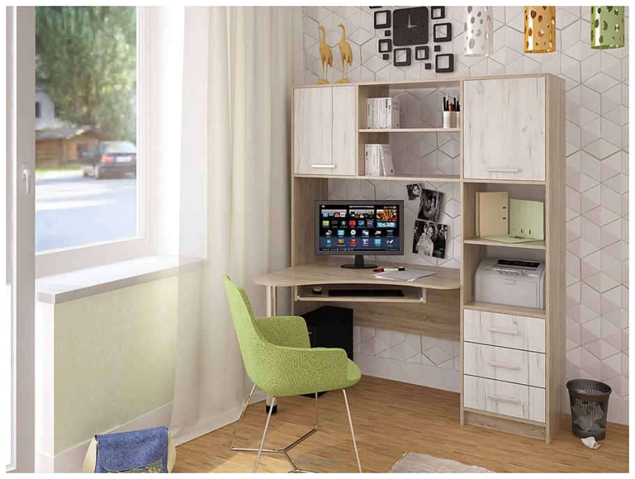 Стол компьютерный СК-11 дуб сонома