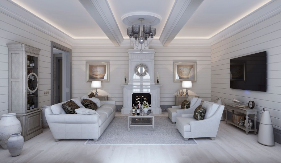 Интерьеры классика доме из клееного бруса