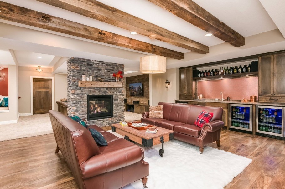 Интерьер подвального помещения в частном доме