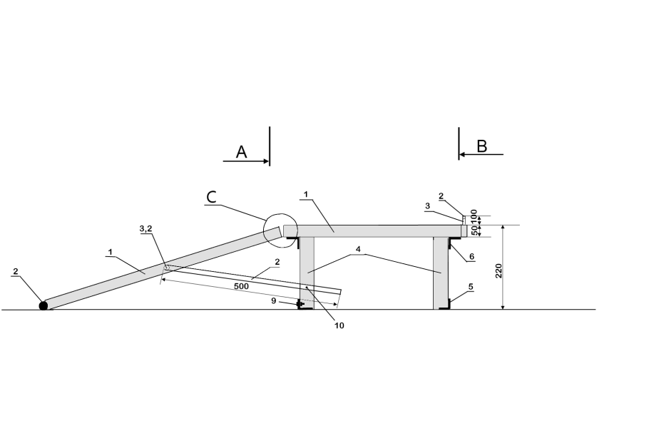 Чертеж эстакады из металла для КАМАЗА 65118