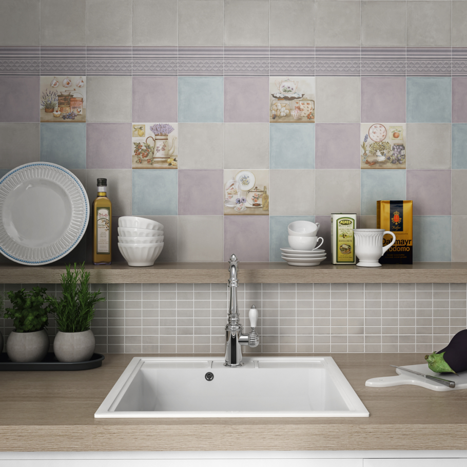 Плитка Пикарди 17024 голубой 15х15 Kerama Marazzi