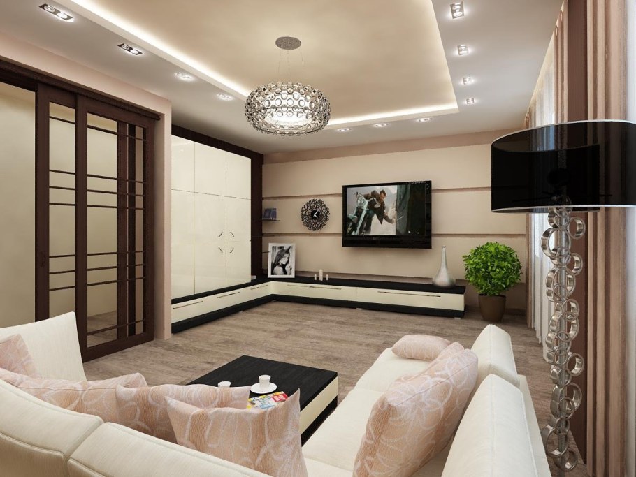 Гостиная в бежевом стиле