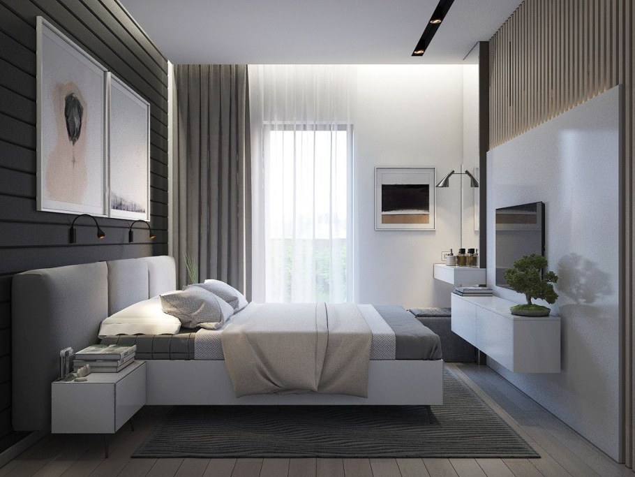 Минимализм спальная комната современная
