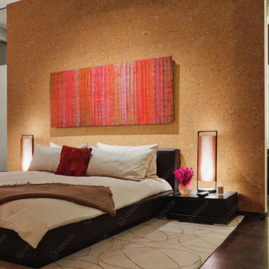 Пробковые настенные панели в интерьере