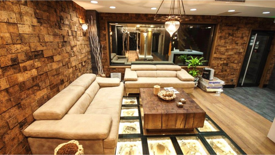 Стена из пробки в интерьере