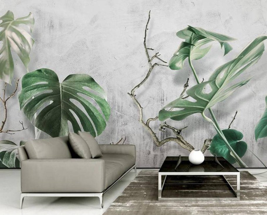 Листья монстеры фреска