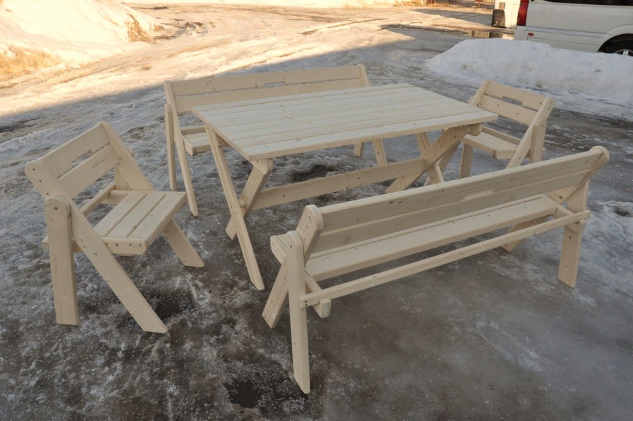 Стол дачный усиленный складной (1,5м) деревянный МСУ-07