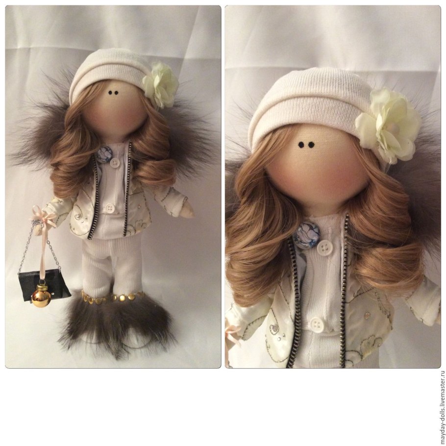 Текстильная кукла большеголовка