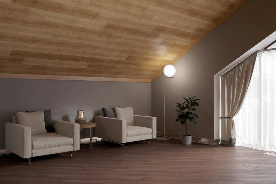 Ламинат на мансарде