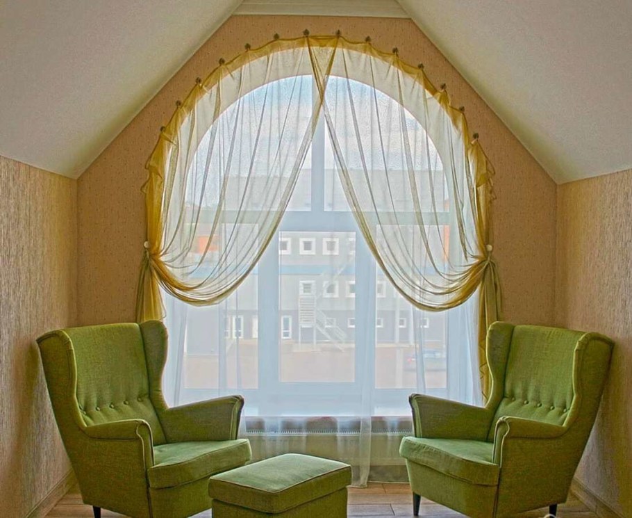 Шторы на полукруглое окно