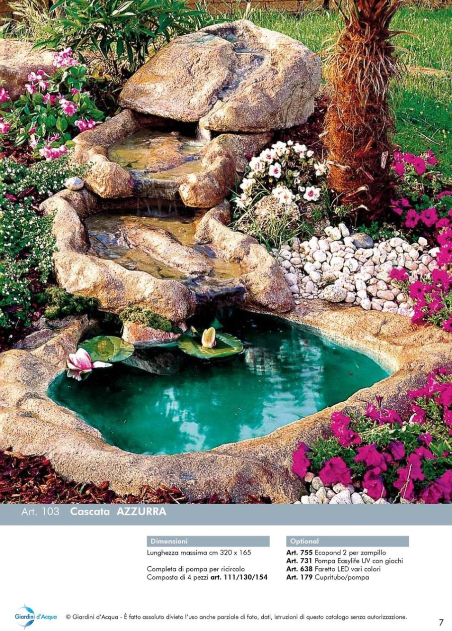 Альпийская горка с прудиком и водопадом